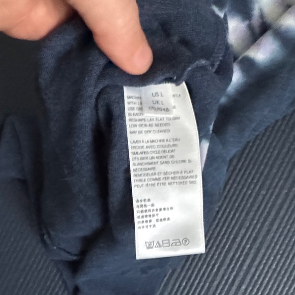 We The Free Blue- White- Purple Mockneck Tie-Dye Long Sleeve Tee - Picture 5 of 6